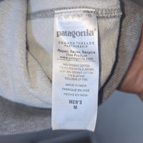 Patagonia Sweatshirt Men’s M Gray Flying Fish Organic Cotton Blend Crewneck - Picture 9 of 9